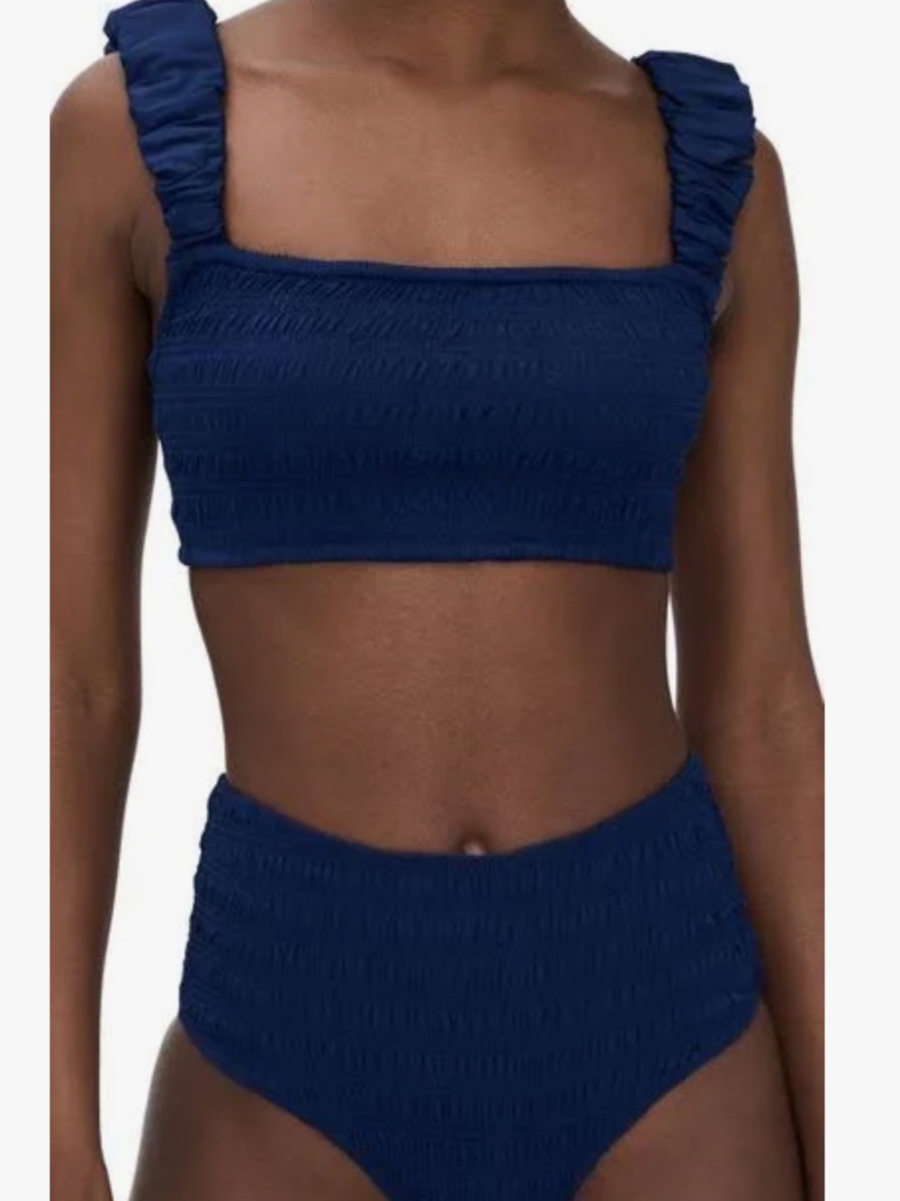 Sea Shyla and Amabel Smocked Bikini Set - Navy Blue